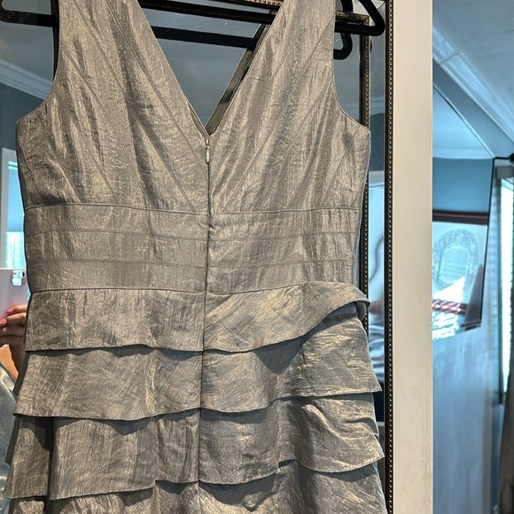 Adrianna Papell silver gown with jacket size 10 - Picture 6 of 10